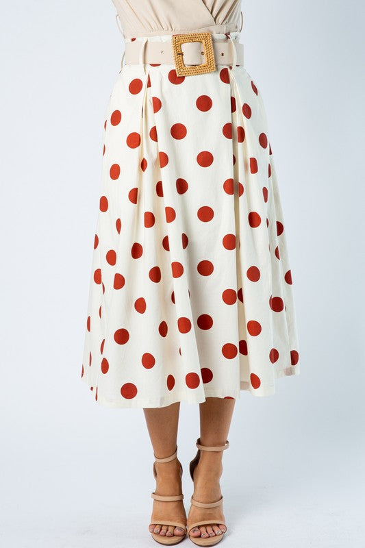 Ivory Polka Dots Skirt