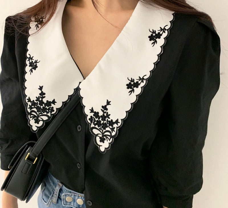 UpTown Classy Embroidery Shirt Top