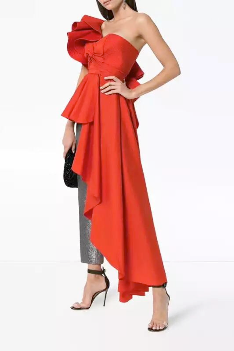 The Perfect Ruffle Blouse Red