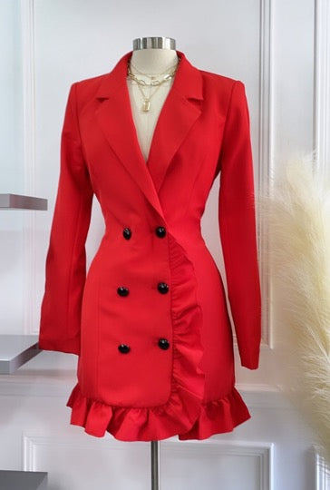 Red Tuxedo Dress – District Runway Red Tuxedo Dress – District Runway