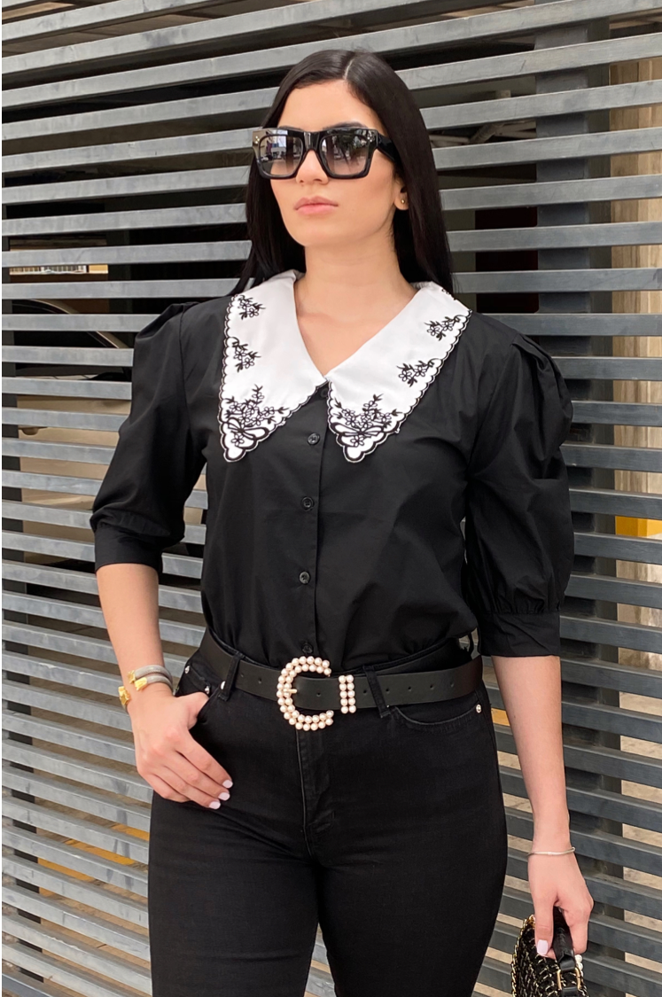 UpTown Classy Embroidery Shirt Top