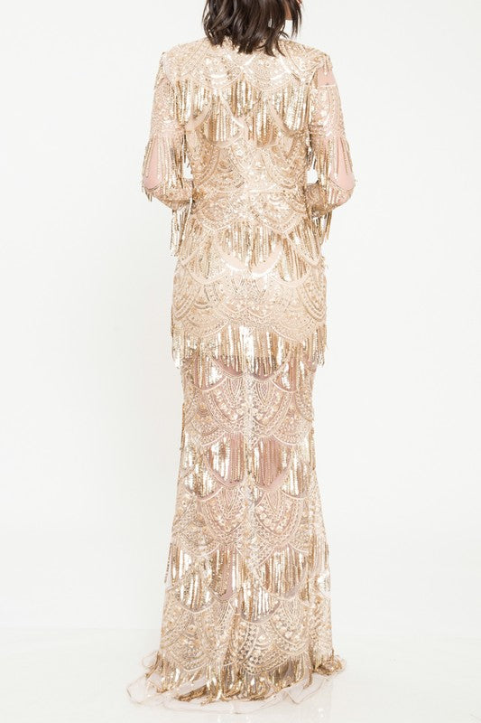 Gold Tassel Maxi Dress District Runway Gold Tassel Maxi Dress District Runway