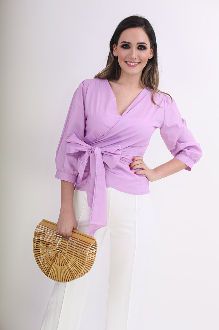 Lilac Bow Blouse
