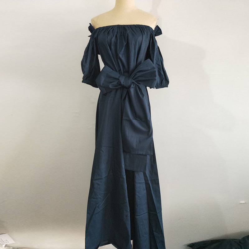 Palm Beach Maxi Dress - Navy Blue