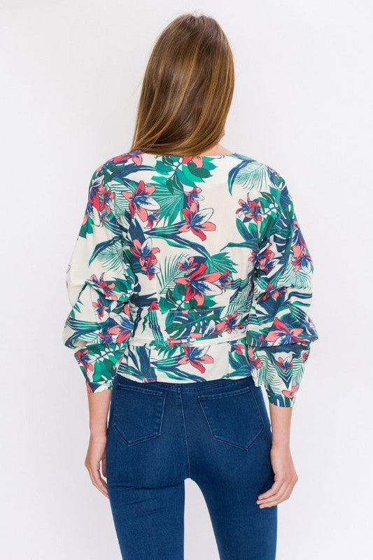 GREEN MULTI FLORAL TOP