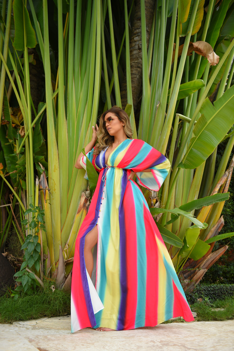 Rainbow Multi Maxi Dress