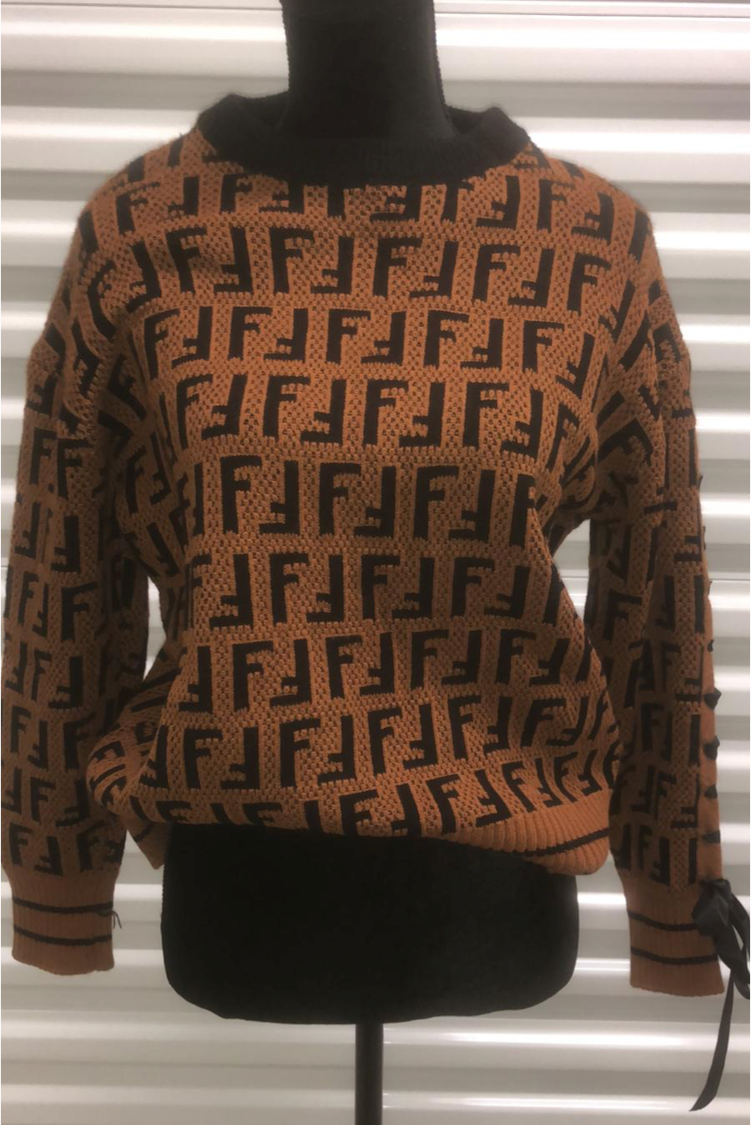 Hight Quality Brown Pullover Sweater Top