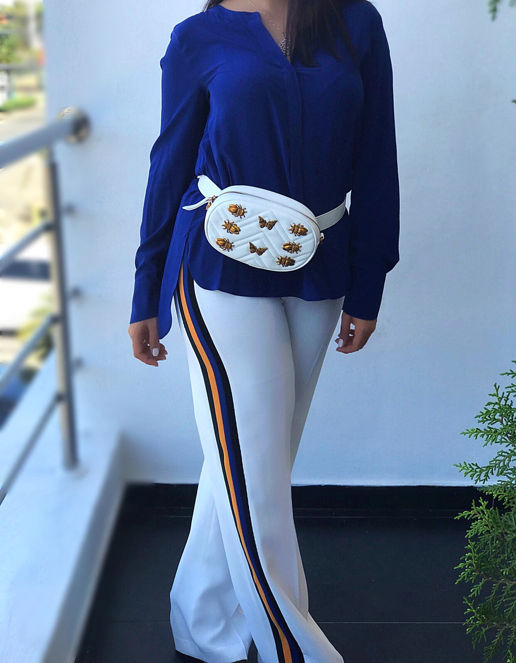 WHITE MARMONT LEATHER BELT BAG