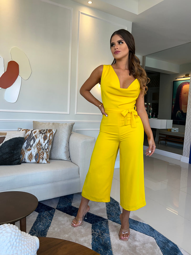 Like Me Yellow Culotte Jumpsuit