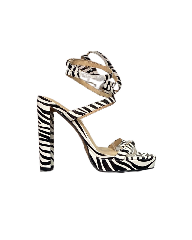 So Much Personality Strappy Sandals - Zebra