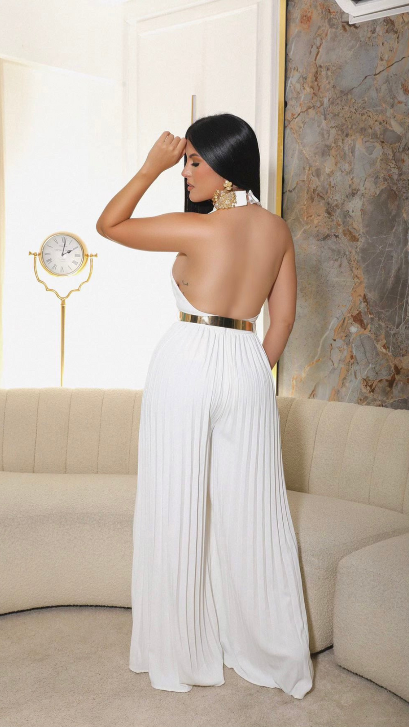 Forever Chic Jumpsuit With Gold Belt