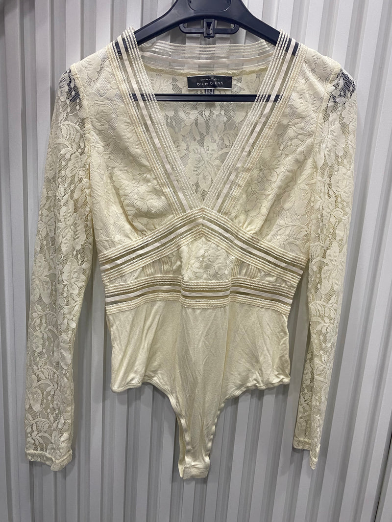 Long Sleeve White Lace BodySuit