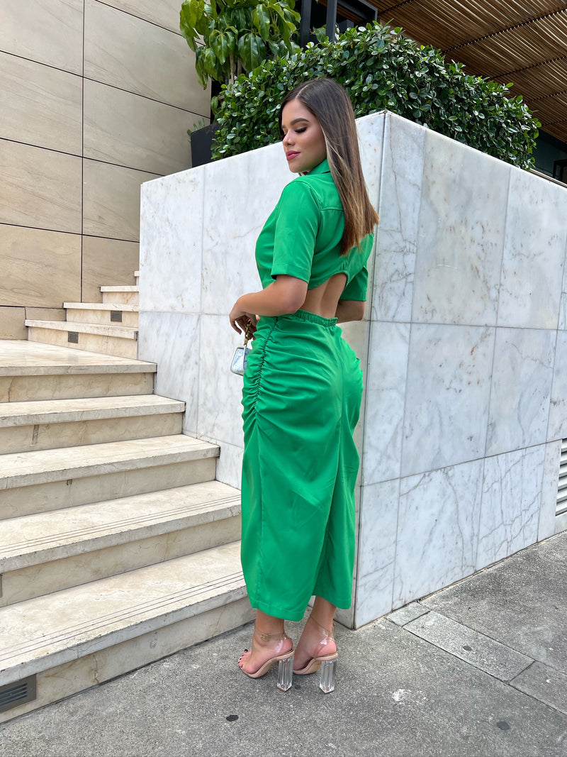 Abba Cut Out Back Midi Dress