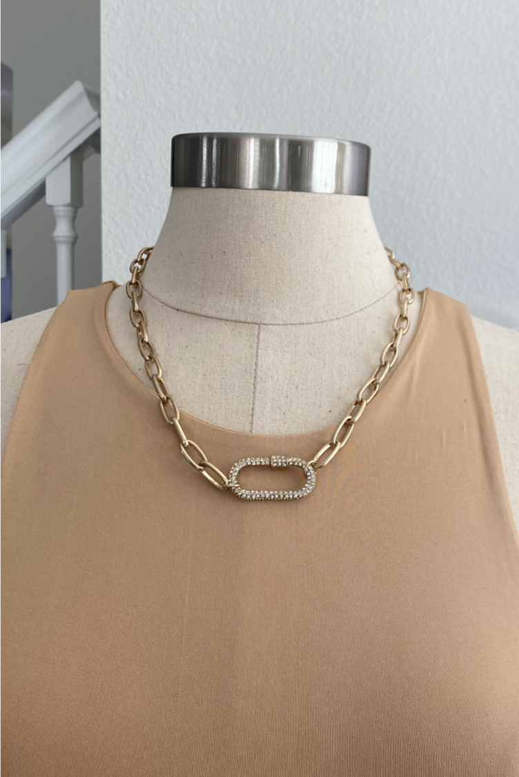 Gold Locked Necklace - 3in1
