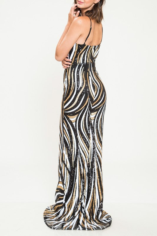 Shine In Chistmas Sequin Maxi Dress