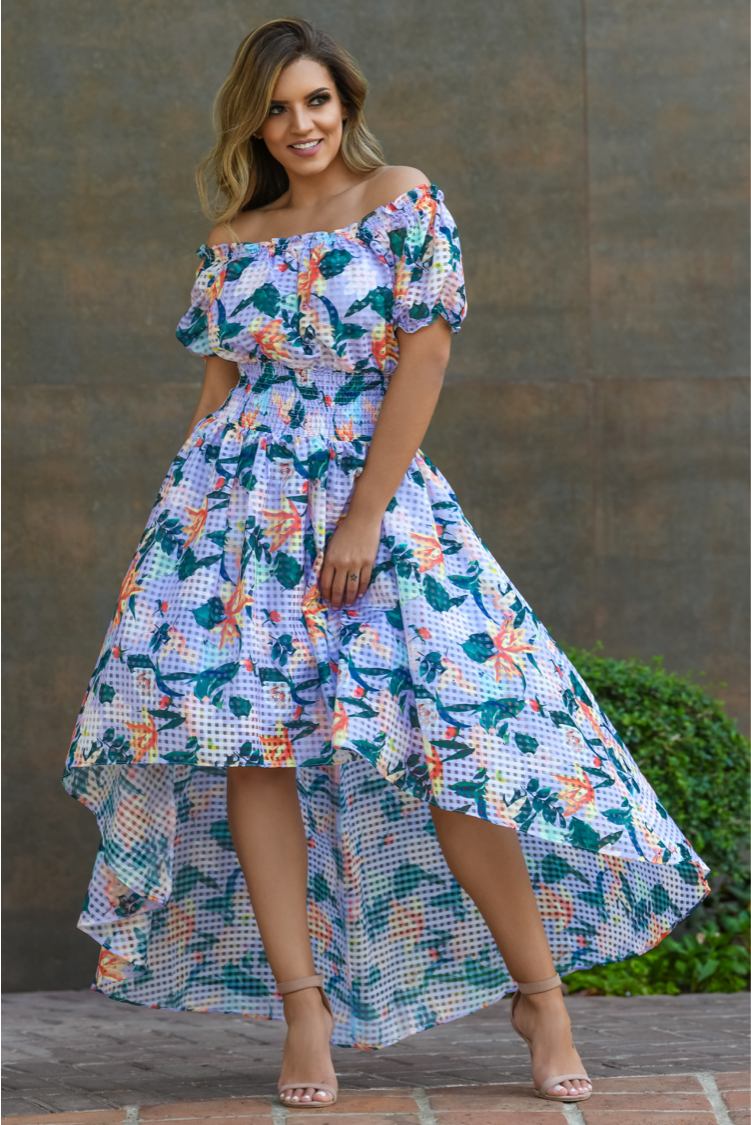Lavender Blossom Midi Dress
