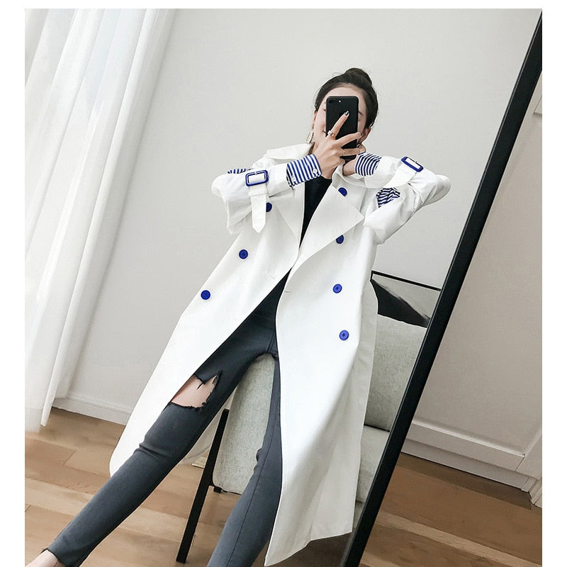 Limited Edition White Chic Stripe Blazer Coat