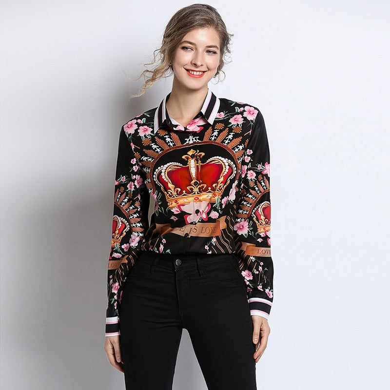 Retro Ladies Office Shirt Top